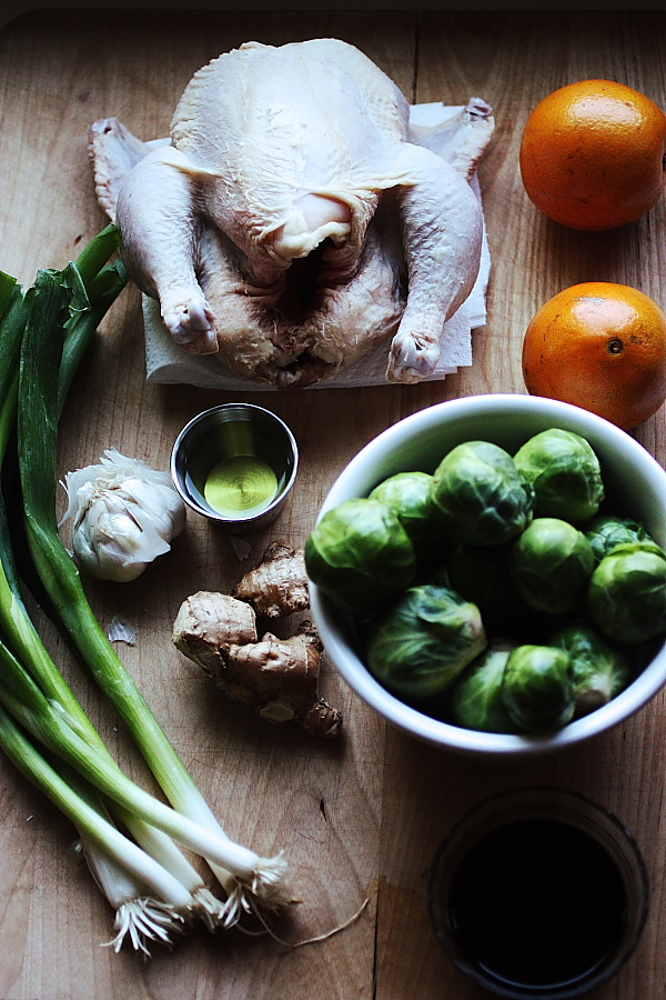 Can You Hear Me Now? {Garlic Ginger Chicken with Brussels&nbsp;Sprouts}